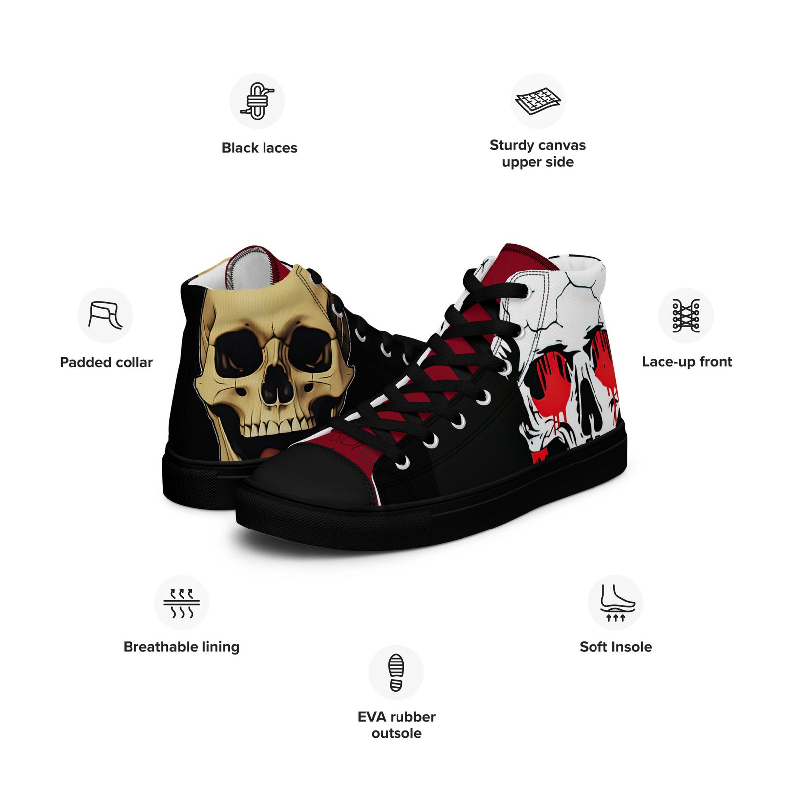 Men’s high top canvas shoes - Image 3