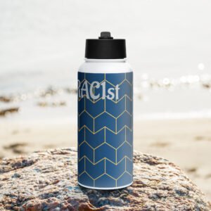 Rac1st Stainless steel water bottle with a straw lid